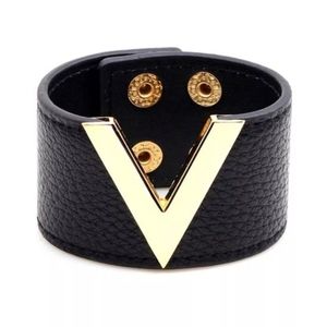 Vegan Leather Wide Cuff Bracelet